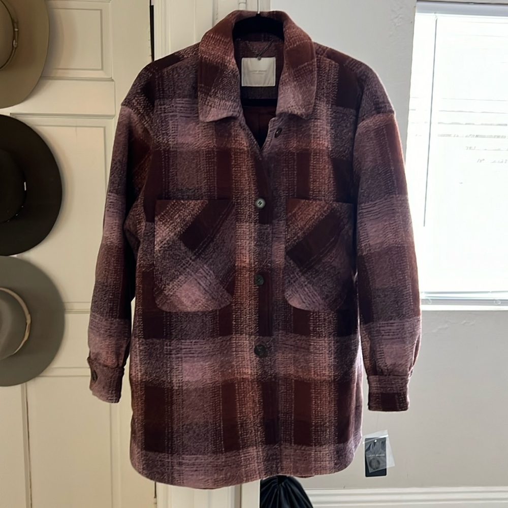 Lucky Flannel Plaid Lined Coat NWT size S